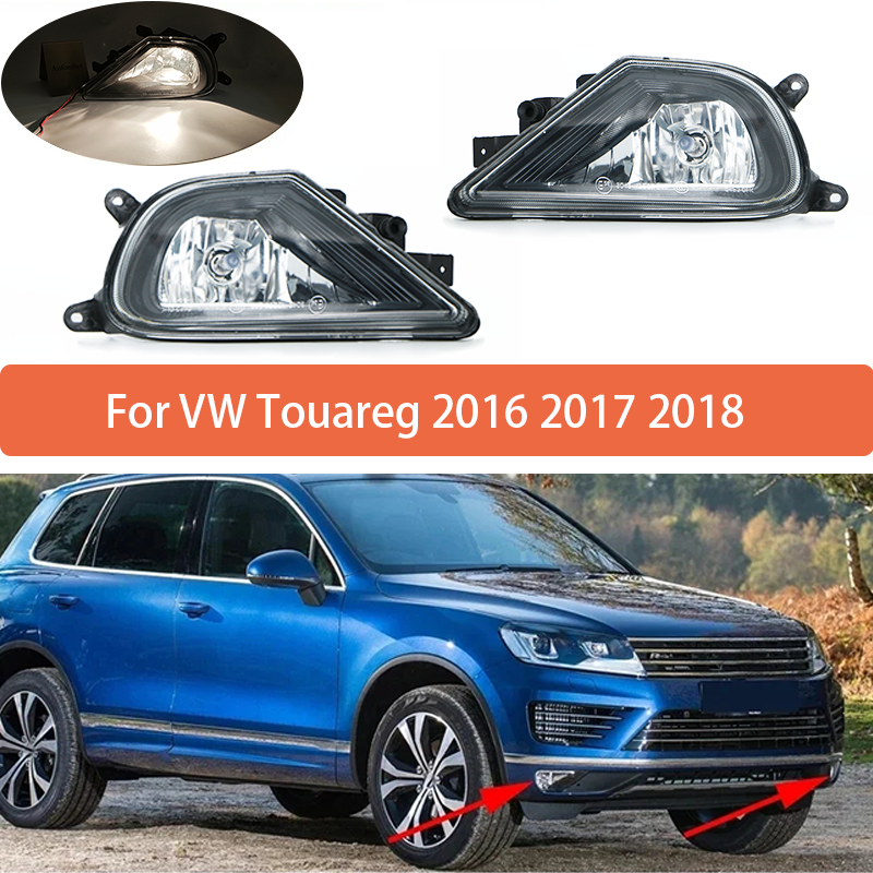 Fog Lamp Light Assembly For VW Touareg 2016 2017 2018 Front Bumper Anti Fog Light 7P6941699G 7P6941700G