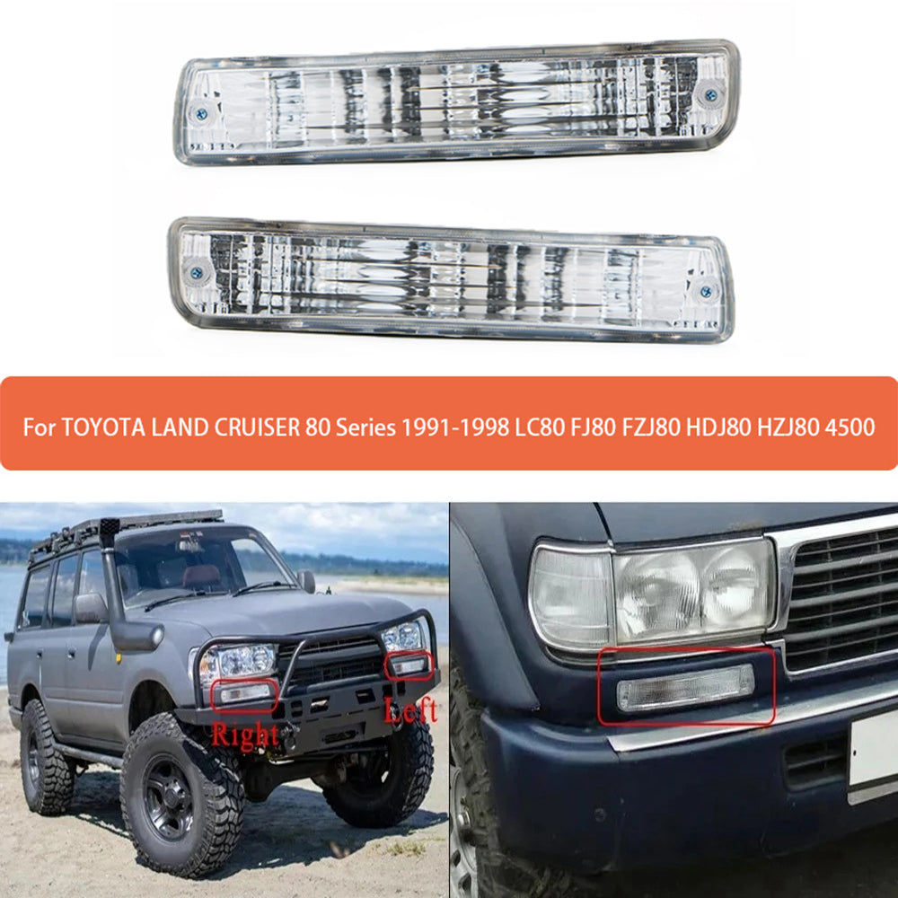 Front Bumper Turn Signal Lamp For TOYOTA LAND CRUISER 80 Series 1991-1998 LC80 FJ80 FZJ80 HDJ80 HZJ80 4500 Crystal Type