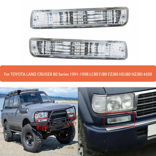 Front Bumper Turn Signal Lamp For TOYOTA LAND CRUISER 80 Series 1991-1998 LC80 FJ80 FZJ80 HDJ80 HZJ80 4500 Crystal Type